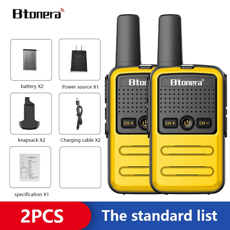 Mini Walkie Talkie 16CH UHF 400-470MHz 2 pcs Portable Radio, Btonera